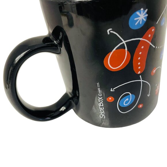 Shoebox Black Ceramic Mug With Retro Abstract Design - Picture 3 of 10